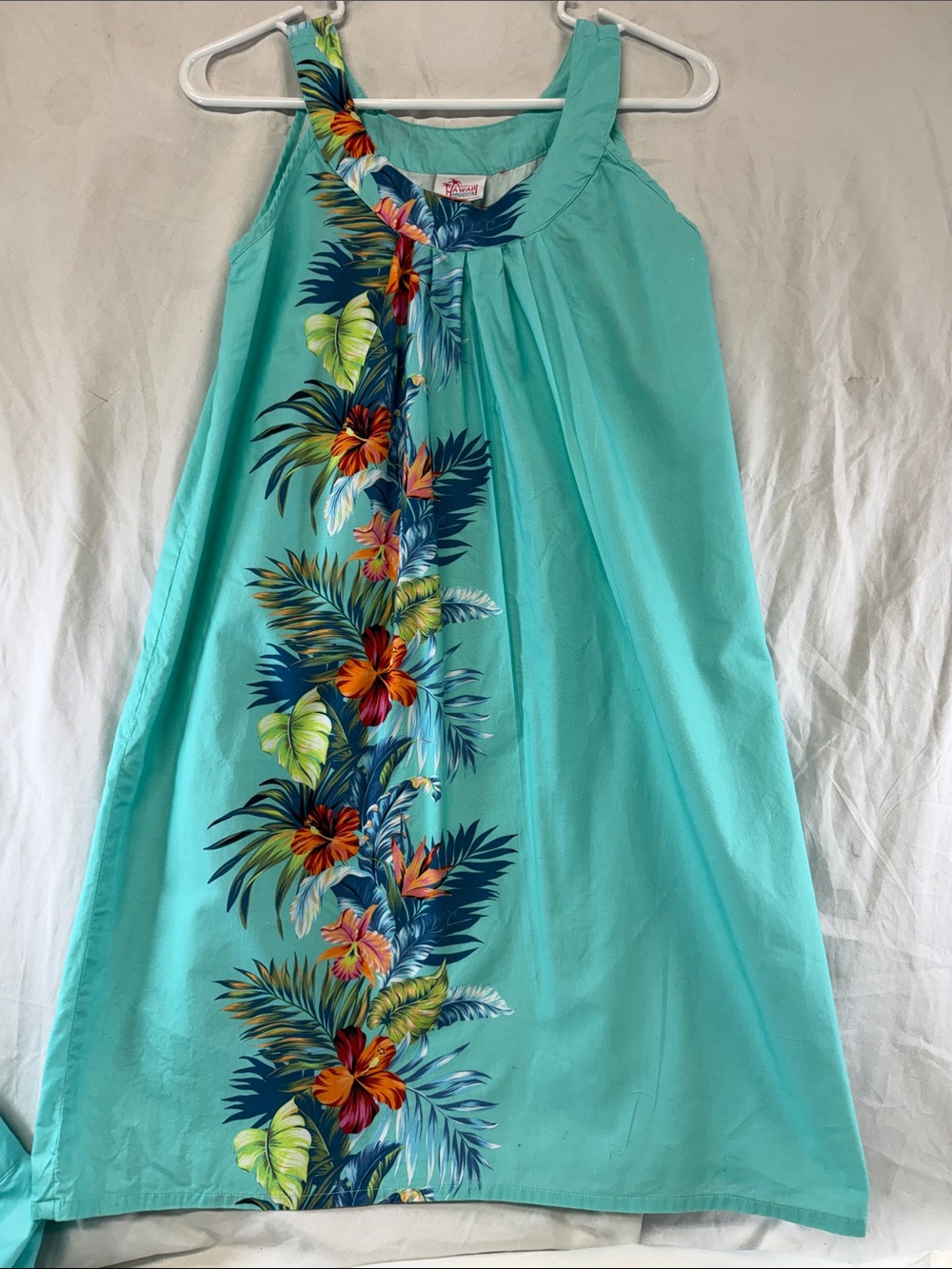 Turquoise Tropical Print Sundress with shirt